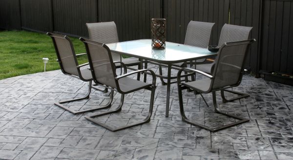 Backyard Concrete Stamping in Owasso